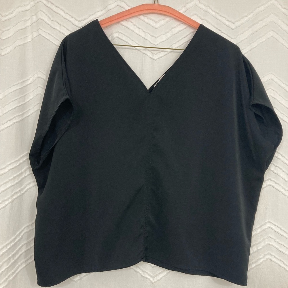 OAK + FORT Black Boxy Blouse